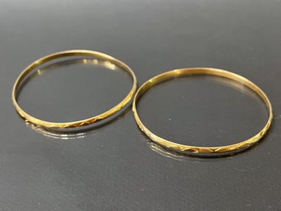 Pair of bracelets in gold 750°/00

weight...