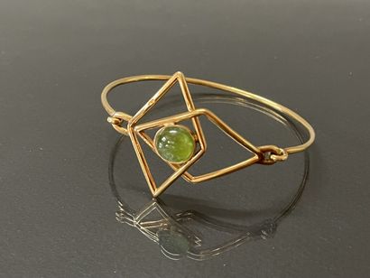Bracelet in gold 750°/00 with jade cabochon....