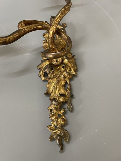 Paire de d'appliques en bronze à deux bras...