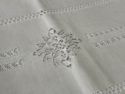 White sheet with inlays of Venetian motifs...