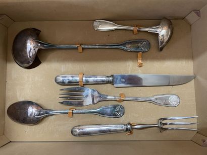 D'ARGENTAL silver-plated cutlery set.

Shell...