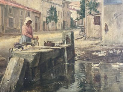 Léonie MICHAUD (1873-?)

Femme à la fontaine.

huile...