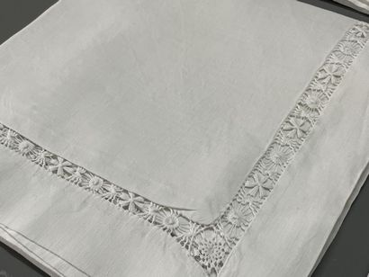 White sheet with inlays of Venetian motifs...