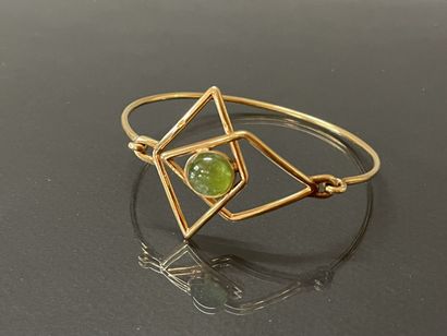 Bracelet in gold 750°/00 with jade cabochon....