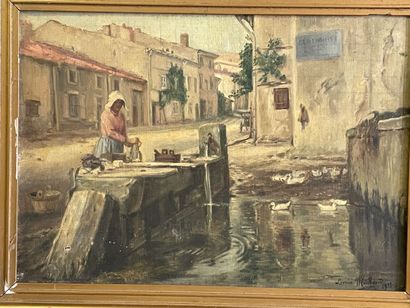 Léonie MICHAUD (1873-?)

Femme à la fontaine.

huile...