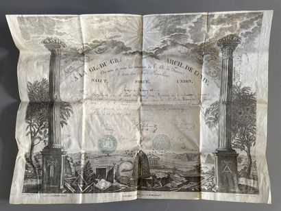Certificat maçonnique de Jean Baptiste De...