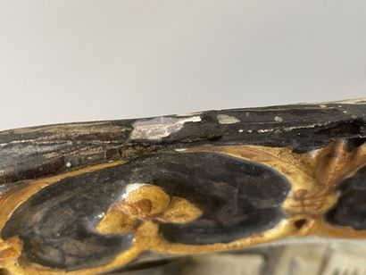 Max CLAUDET : enamelled stoneware dish representing...