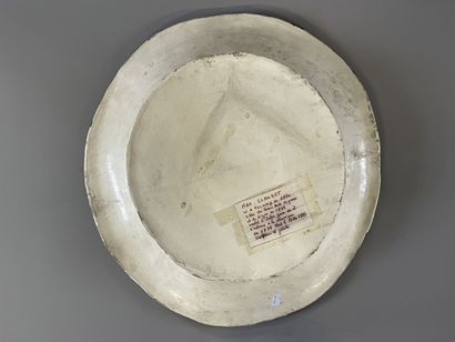Max CLAUDET : enamelled stoneware dish representing...