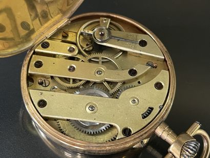 
Pocket watch in gold 750°/00, engraved decoration...