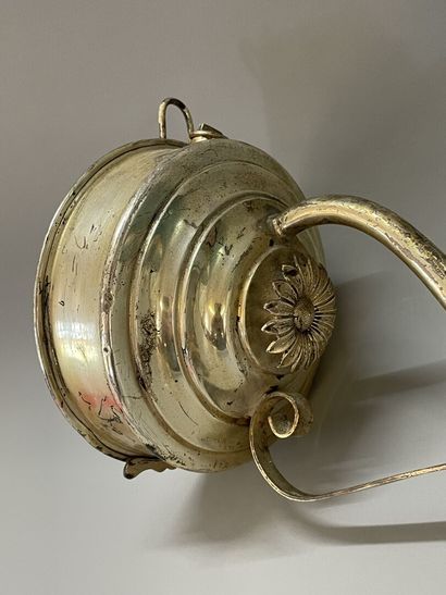 Pair of sconces in patinated sheet metal,...