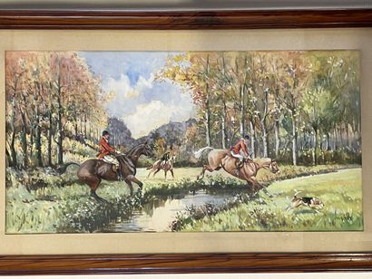 Louis D'AX (1879-1945)

Hunting with hounds

Pair...
