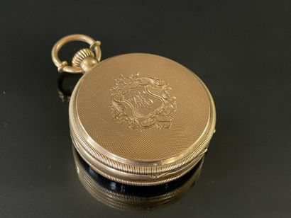 
Gold pocket watch with dust cover.




...