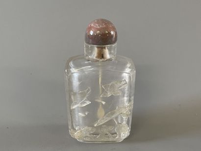 Snuffbox in rock crystal, carved decoration...
