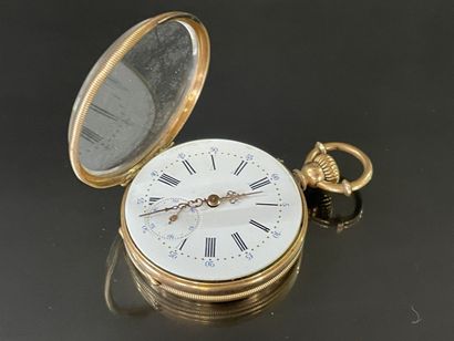 
Gold pocket watch with dust cover.




...