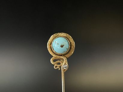 Two gold pins 750°/00

One showing a snake...
