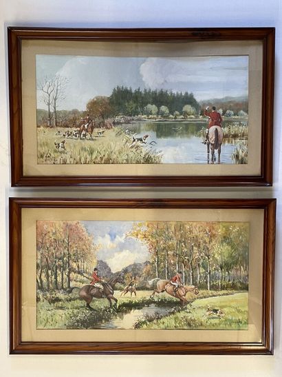 Louis D'AX (1879-1945)

Hunting with hounds

Pair...