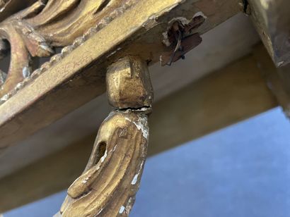Wood and gilded stucco console, openwork...