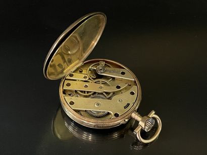 
Pocket watch in gold 750°/00, engraved decoration...