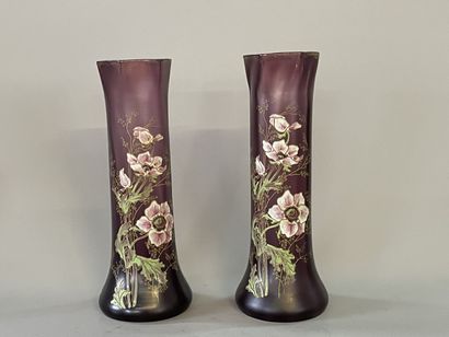 LEGRAS or MONTJOYE 

Pair of large vases...