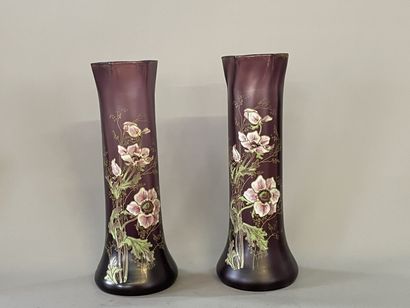 LEGRAS or MONTJOYE 

Pair of large vases...