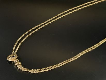 Double necklace twisted mesh in gold with...