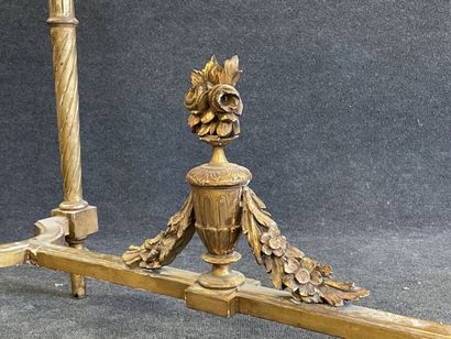 Wood and gilded stucco console, openwork...