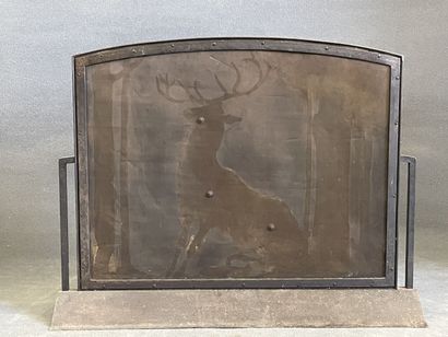 Fireguard in patinated metal representing...