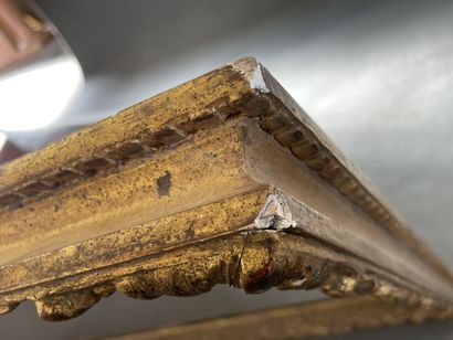Wood and gilded stucco frame with acanthus...