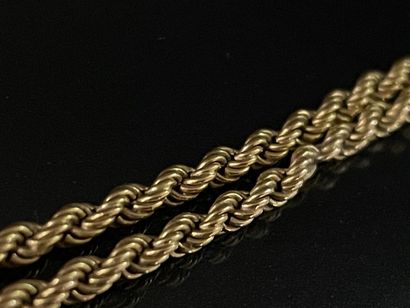 Double necklace twisted mesh in gold with...