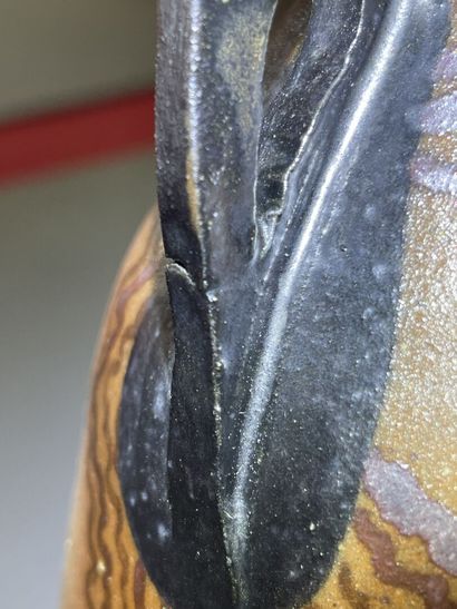 CIBOURE

Pierced stoneware lamp, storks decoration.

H....