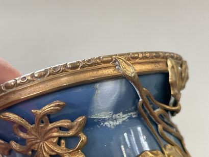 Large porcelain vase decorated with blue...