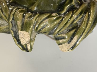 Pair of ornamental caryatids, in enamelled...