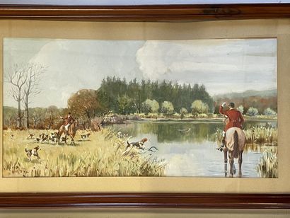 Louis D'AX (1879-1945)

Hunting with hounds

Pair...