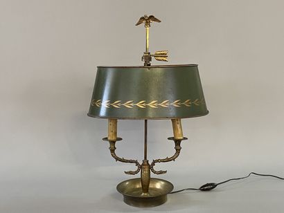 Hot water bottle lamp in bronze, lampshade...