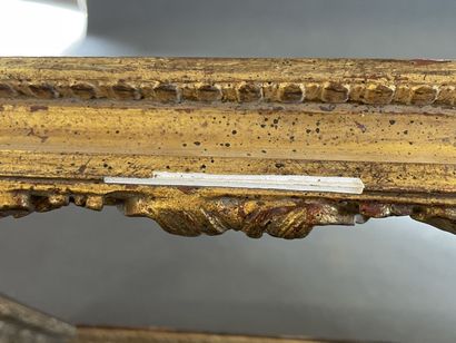 Wood and gilded stucco frame with acanthus...