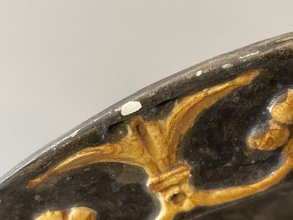 Max CLAUDET : enamelled stoneware dish representing...