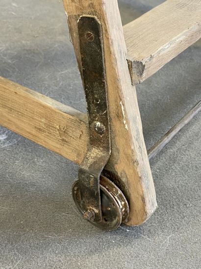 Mobile staircase, library or sculptor. Casters...