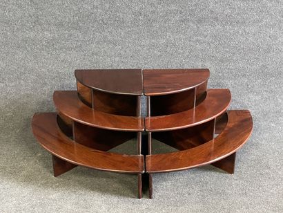 Two steps in mahogany, forming an espalier...