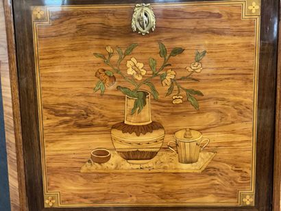 Secretary of child with floral marquetry,...