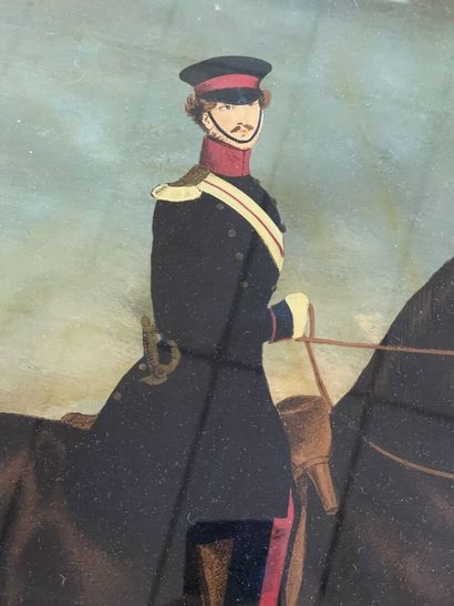 Deux gravures anglaises militaires encadrées...