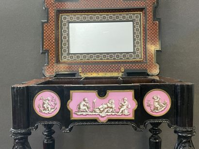 Alphonse GIROUX: working table set with pink...