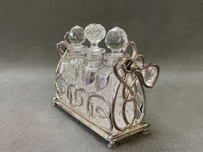 Silver plated metal liquor cabinet, including...