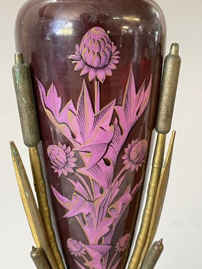 Maison GIROUX Opaline vase decorated with...