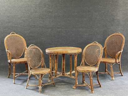 Mobilier de salon de jardin d'hiver en osier...