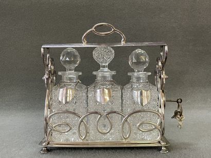 Silver plated metal liquor cabinet, including...
