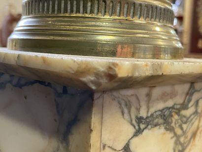 Marble and bronze column with swivel top....