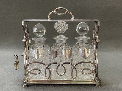 Silver plated metal liquor cabinet, including...