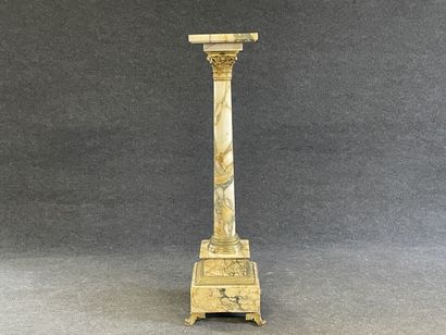 Marble and bronze column with swivel top....