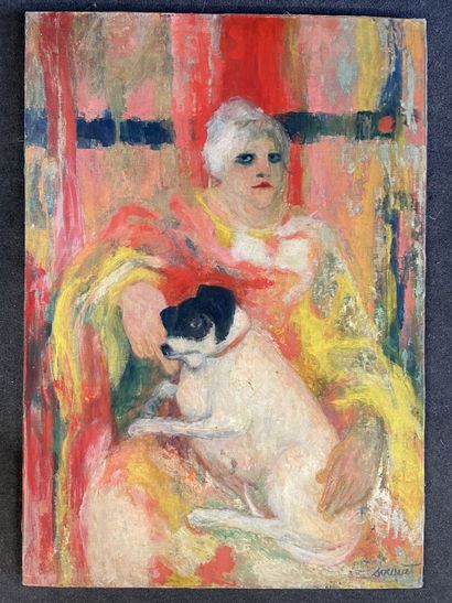 Jeanne SOCQUET (1928)

Femme au chien.

huile...