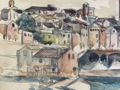Henri MANGUIN (1874-1949). 

Vu d'Albi. 

Aquarelle,...
